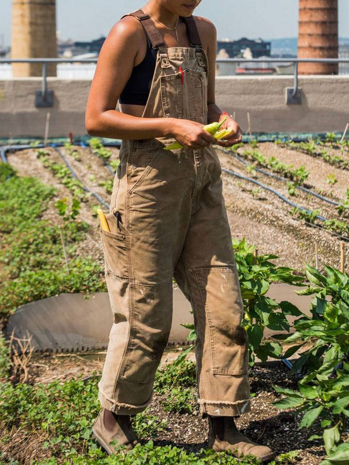 Women's Canvas Dungarees with Relaxed Fit