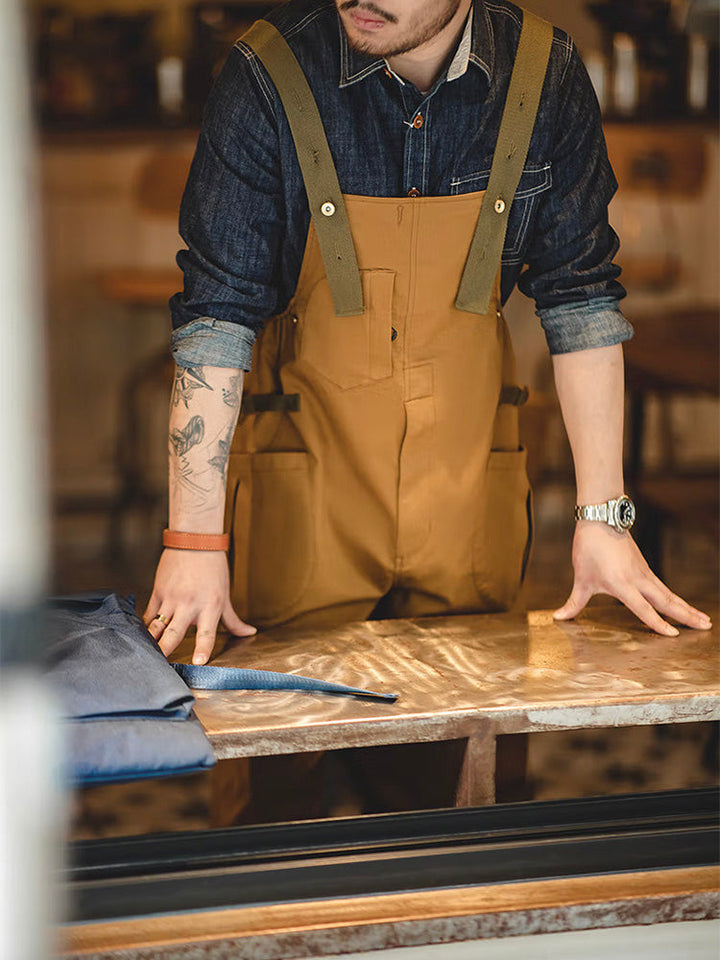 Relaxed Fit Stretch Overall for Men with Unique Pocket