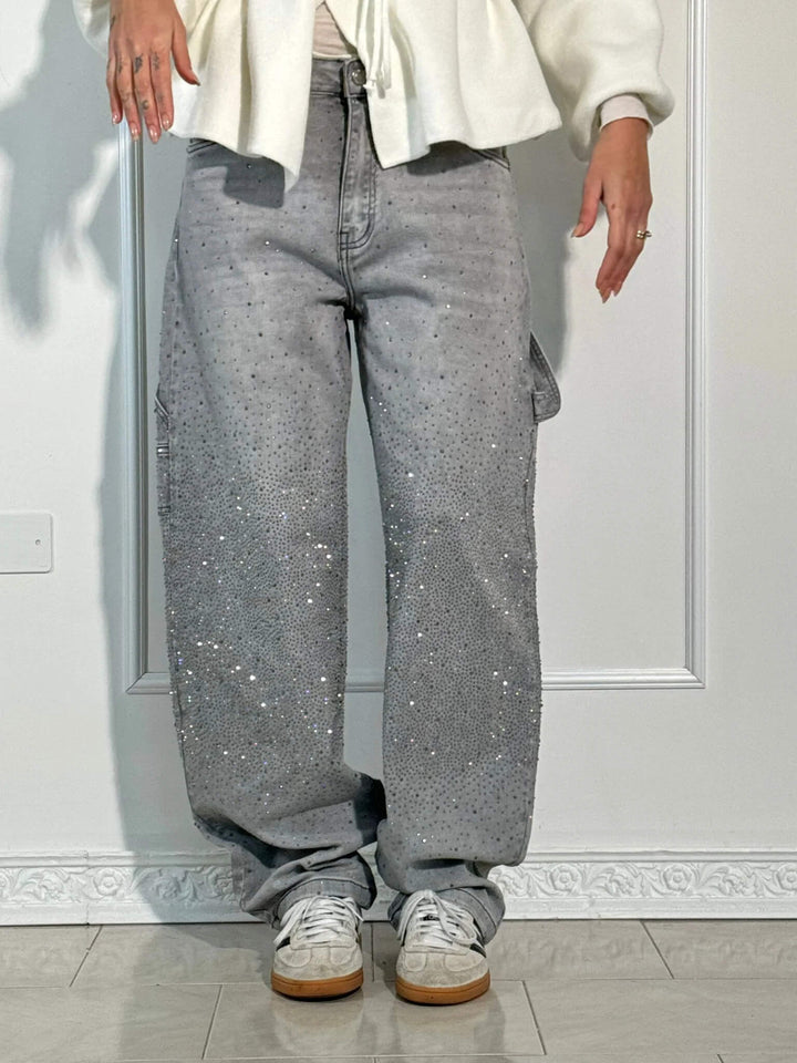 Victoria - High-Waist Glitter Jeans