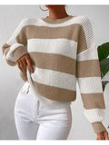 Women's Striped Crew Neck Knit Sweater