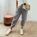 Celia | Women's Striped Cotton Linen Pants