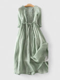 Karynthe | Women's Cotton Linen Midi Dress