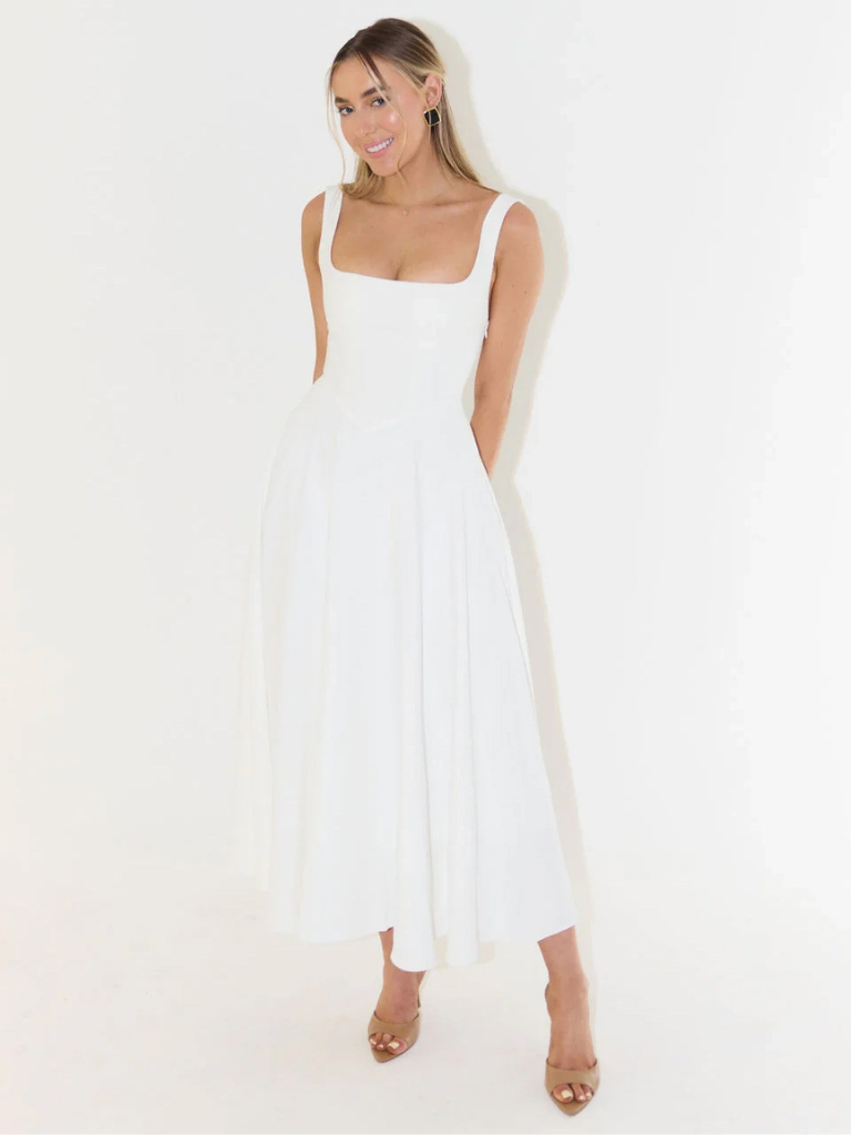 Women’s Sleeveless Corset Midi Dress