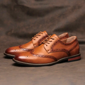 Men's Leather Wingtip Brogue Oxford Shoes