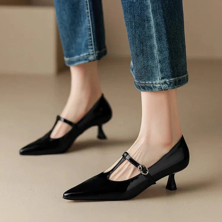 SOLENELLE – OLYSA PATENT LEATHER KITTEN HEELS