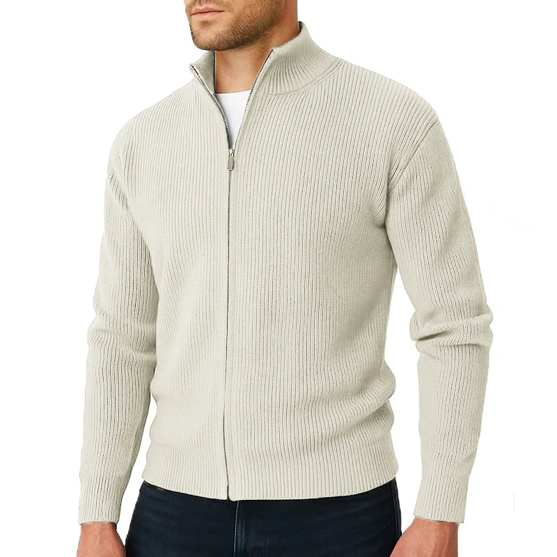 CORENTIN | MEN'S FULL ZIP KNIT CARDIGAN STAND COLLAR SWEATER JACKET