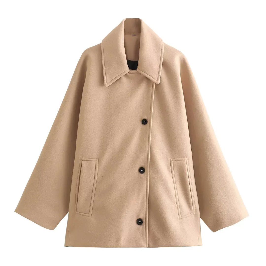 Elowen - Oversized Long Faux Wool Coat