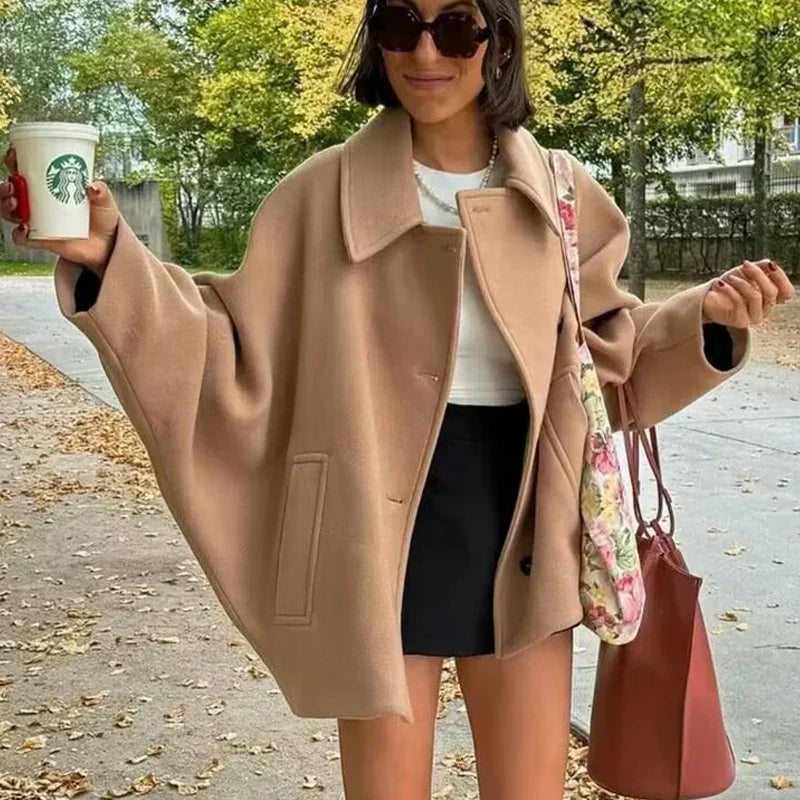 Elowen - Oversized Long Faux Wool Coat