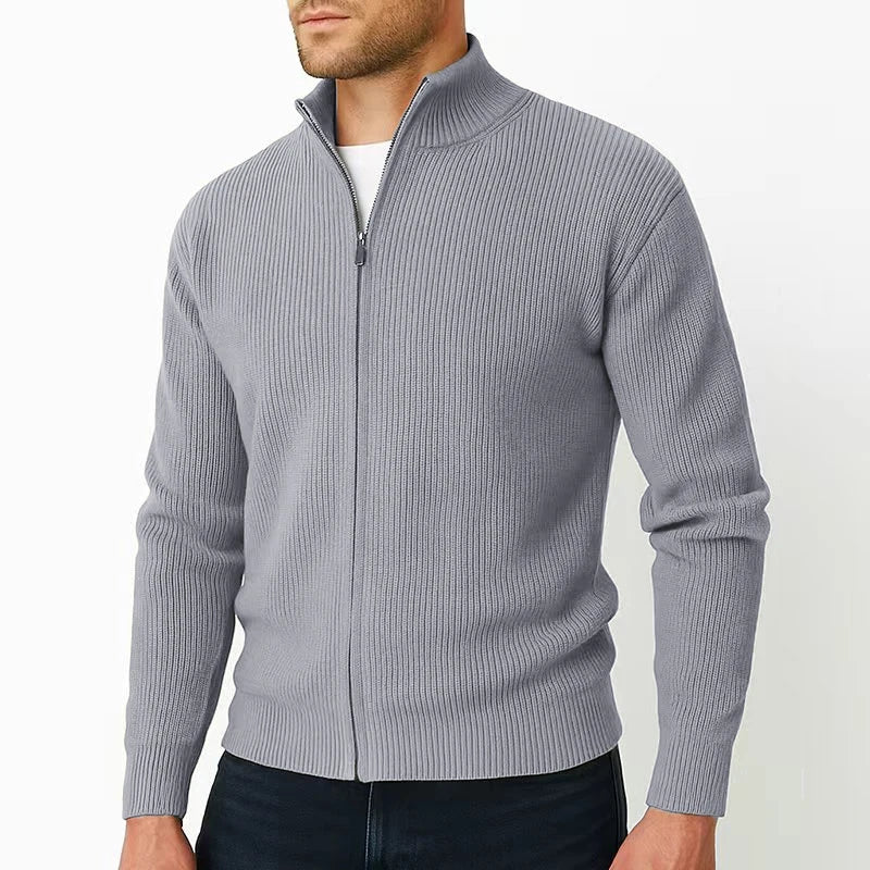 CORENTIN | MEN'S FULL ZIP KNIT CARDIGAN STAND COLLAR SWEATER JACKET