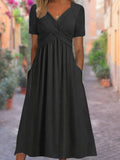 Aria | Women's Cotton V-Neck Midi Dress