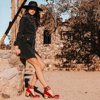 Zoey | Women's Leather Ankle Strap Block Heels