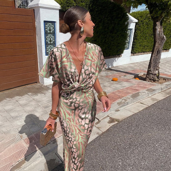 AMIREYA – MOONSATIN SILK-FEEL DRESS