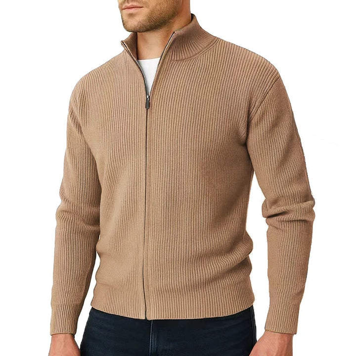CORENTIN | MEN'S FULL ZIP KNIT CARDIGAN STAND COLLAR SWEATER JACKET