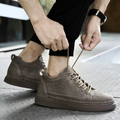 Men's Italian Leather Lace-Up Casual Sneakers