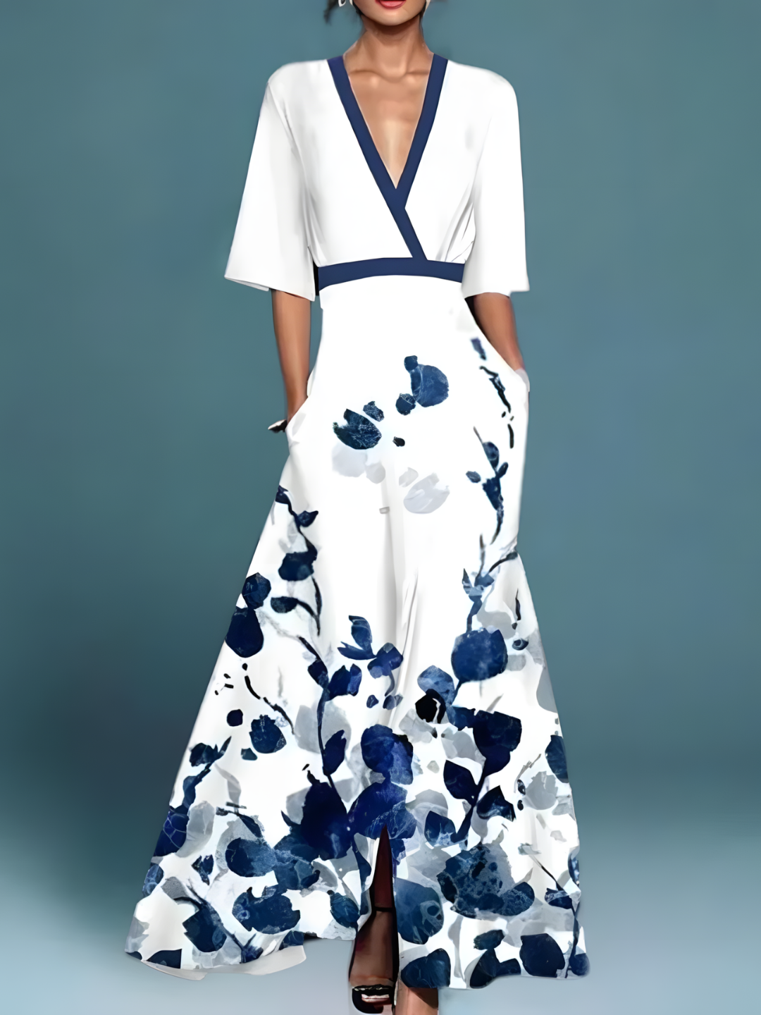 Amira - Elegant Floral Wallet Dress