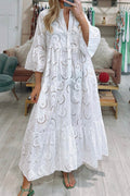 Fiorella | Women's Eyelet Lace Maxi Dress