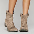 Women's Vintage Leather Cowboy Ankle Boots