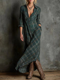 Haven | Women's Plaid Maxi Shirt Dress