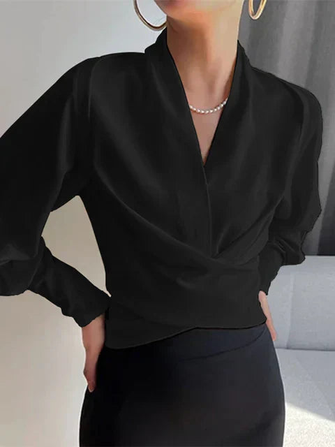 MIRELYTHEA – V-NECK WOMEN’S BLOUSES WITH PUFF SLEEVES