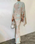 Althea | Women's Satin Cape Top and Skirt Set