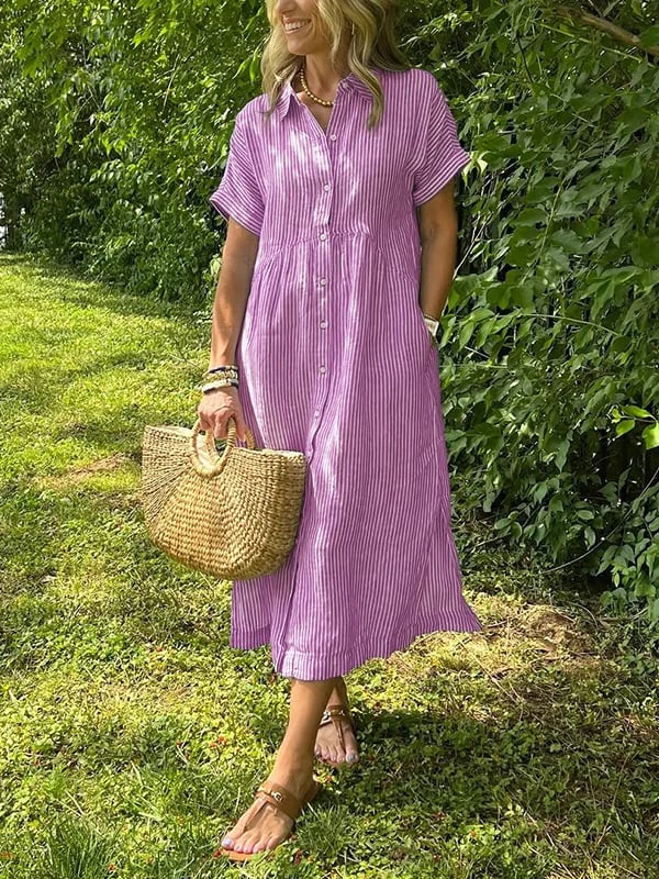 THALESSIA – STRIPED SHIRT DRESS