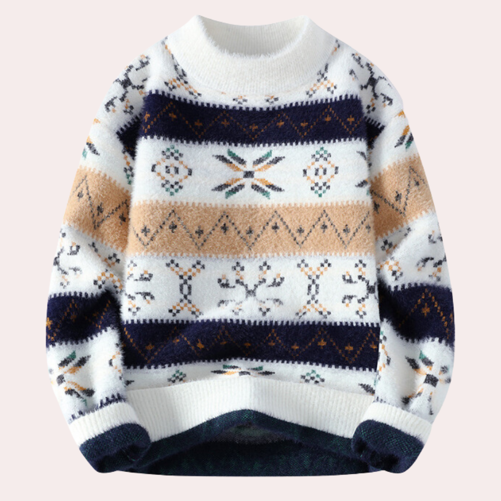 ADAM | MEN'S PATTERNED SWEATER CREW NECK KNIT 1
