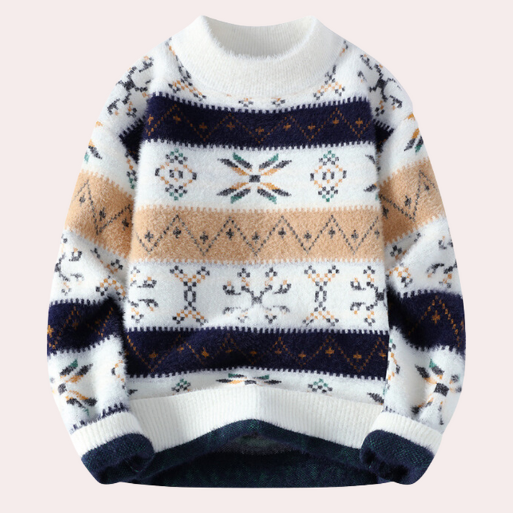 ADAM | MEN'S PATTERNED SWEATER CREW NECK KNIT 1