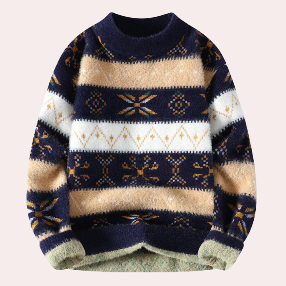 ADAM | MEN'S PATTERNED SWEATER CREW NECK KNIT 2