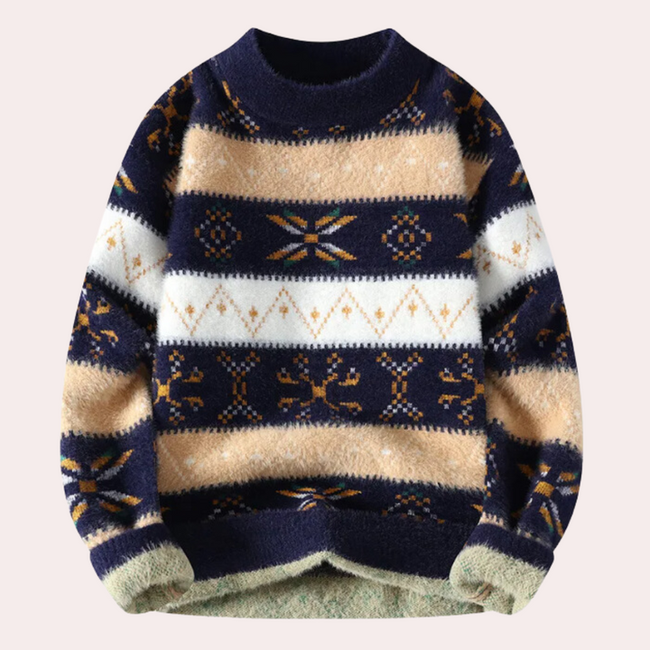 ADAM | MEN'S PATTERNED SWEATER CREW NECK KNIT 2