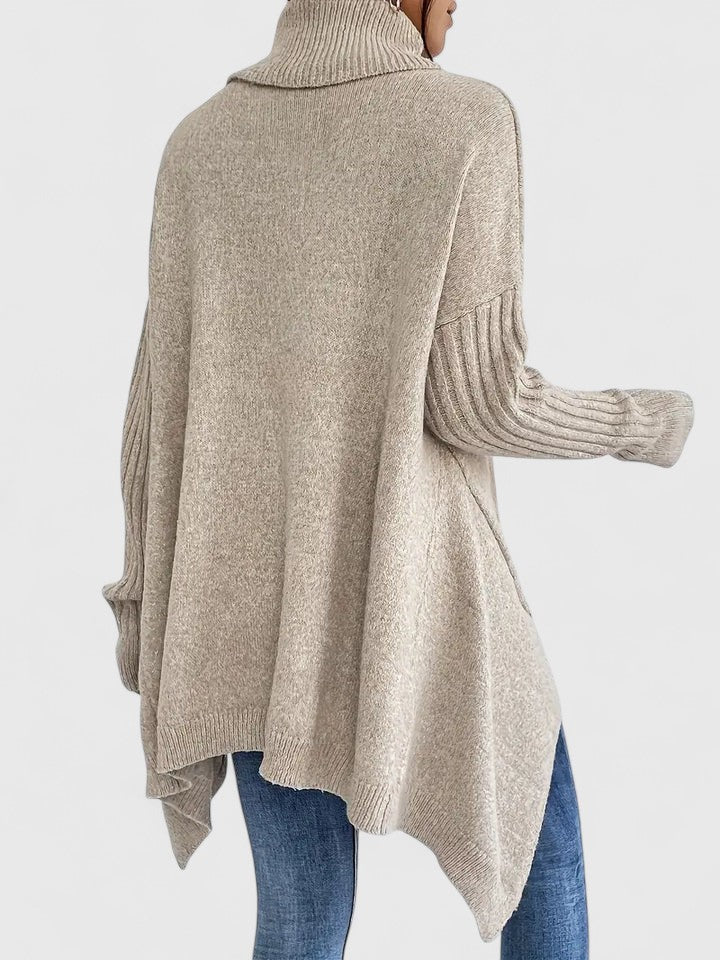 Women's Turtleneck Tunic Sweater – Detail View