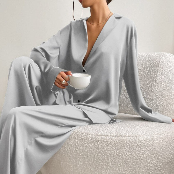 ADELINE | WOMEN'S PAJAMA SET SATIN LONG SLEEVE 3