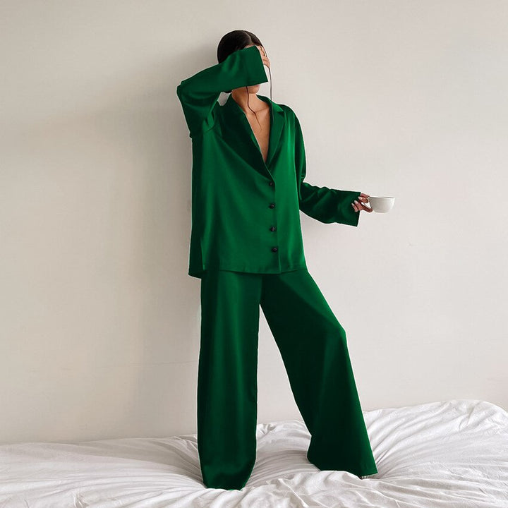 ADELINE | WOMEN'S PAJAMA SET SATIN LONG SLEEVE 4