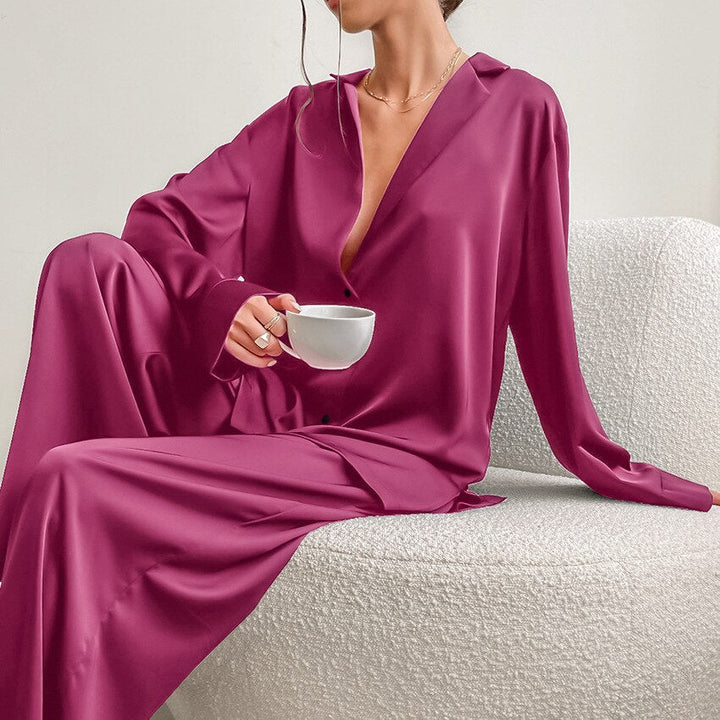 ADELINE | WOMEN'S PAJAMA SET SATIN LONG SLEEVE 5