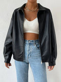 Albertine | Women's Oversized Faux Leather Jacket