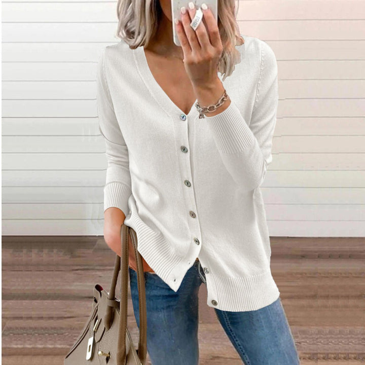 ALIZEE | WOMEN'S V NECK BUTTON UP CARDIGAN SWEATER 11