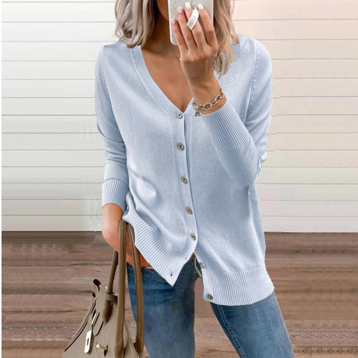 ALIZEE | WOMEN'S V NECK BUTTON UP CARDIGAN SWEATER 12