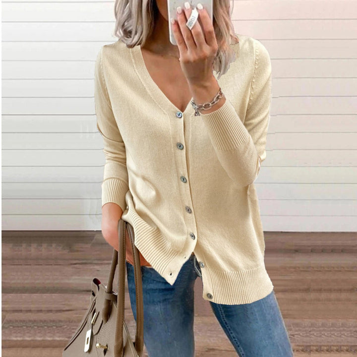 ALIZEE | WOMEN'S V NECK BUTTON UP CARDIGAN SWEATER 2