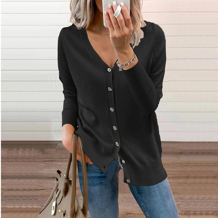ALIZEE | WOMEN'S V NECK BUTTON UP CARDIGAN SWEATER 7