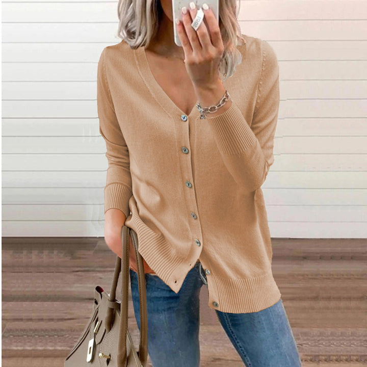 ALIZEE | WOMEN'S V NECK BUTTON UP CARDIGAN SWEATER 8