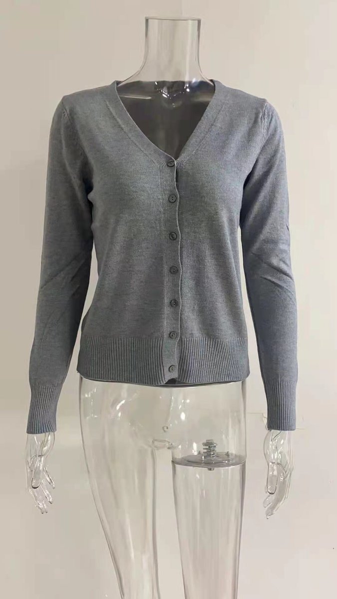 ALIZEE | WOMEN'S V NECK BUTTON UP CARDIGAN SWEATER 9