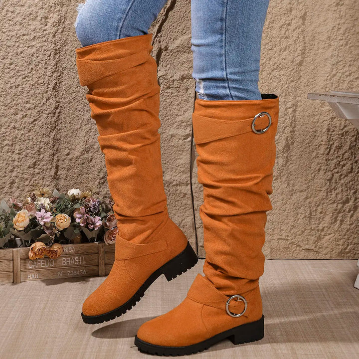 AMANDINE | WOMEN'S SUEDE SLOUCH KNEE HIGH BOOTS 5