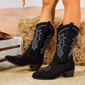 Ambre | Women's Embroidered Suede Cowboy Boots