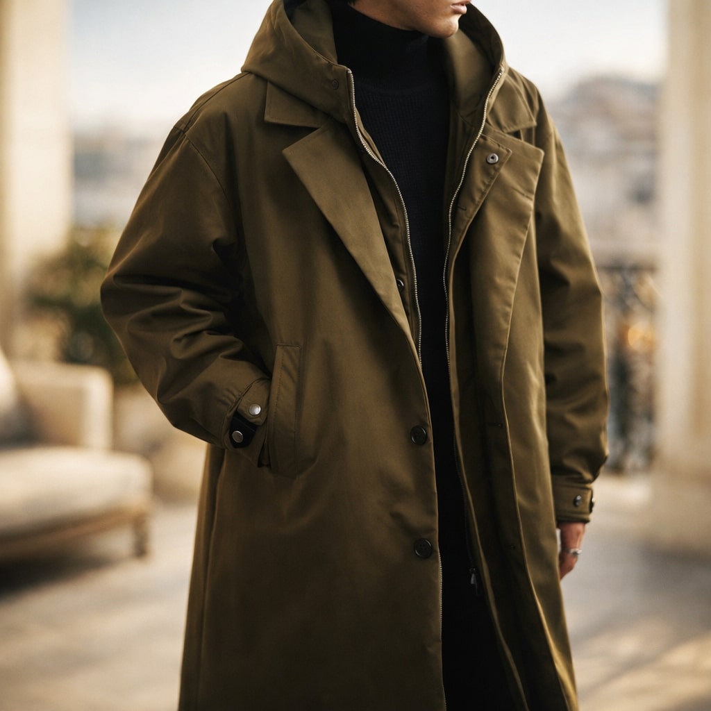 AMBROSE - HOODED LONG OVERCOAT 4