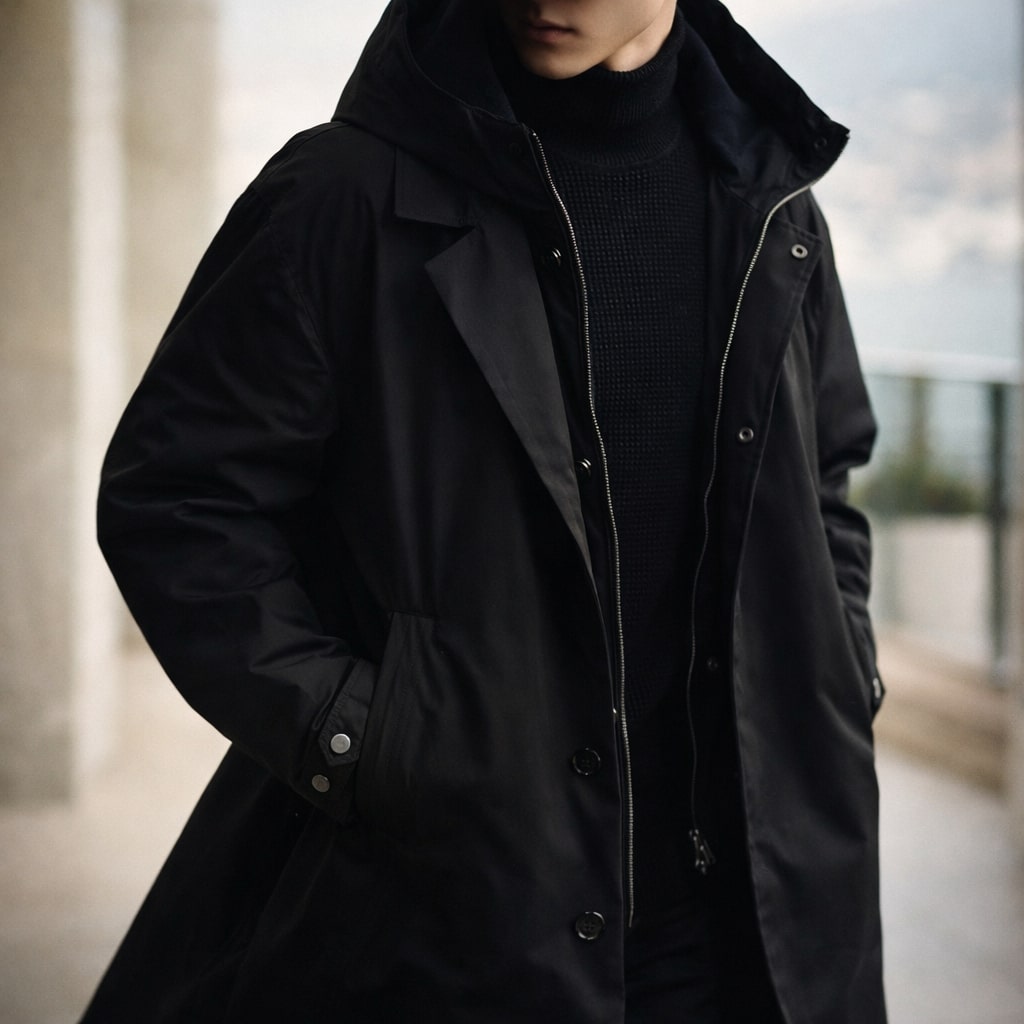 AMBROSE - HOODED LONG OVERCOAT 5