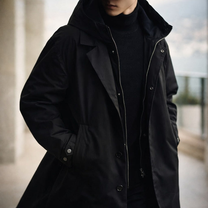 AMBROSE - HOODED LONG OVERCOAT 5