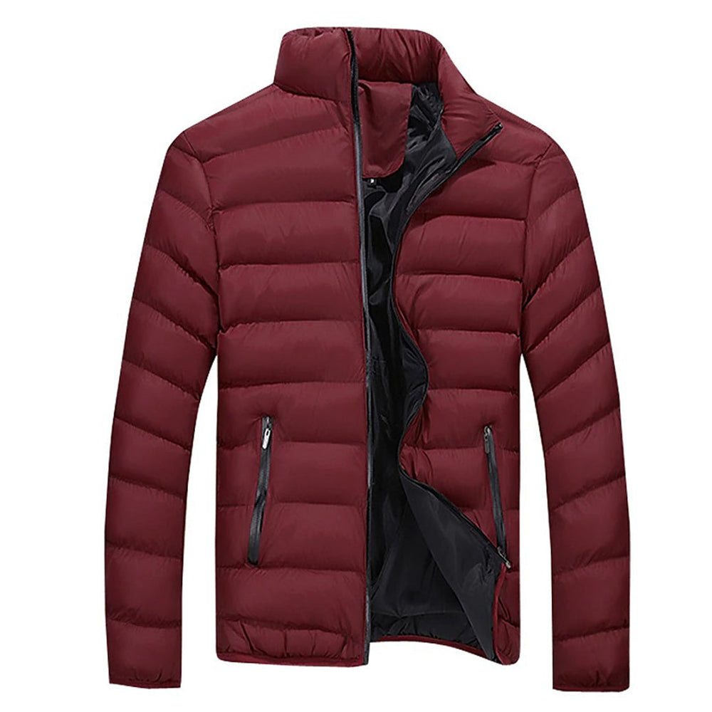 Men's Lightweight Puffer Jacket – Burgundy