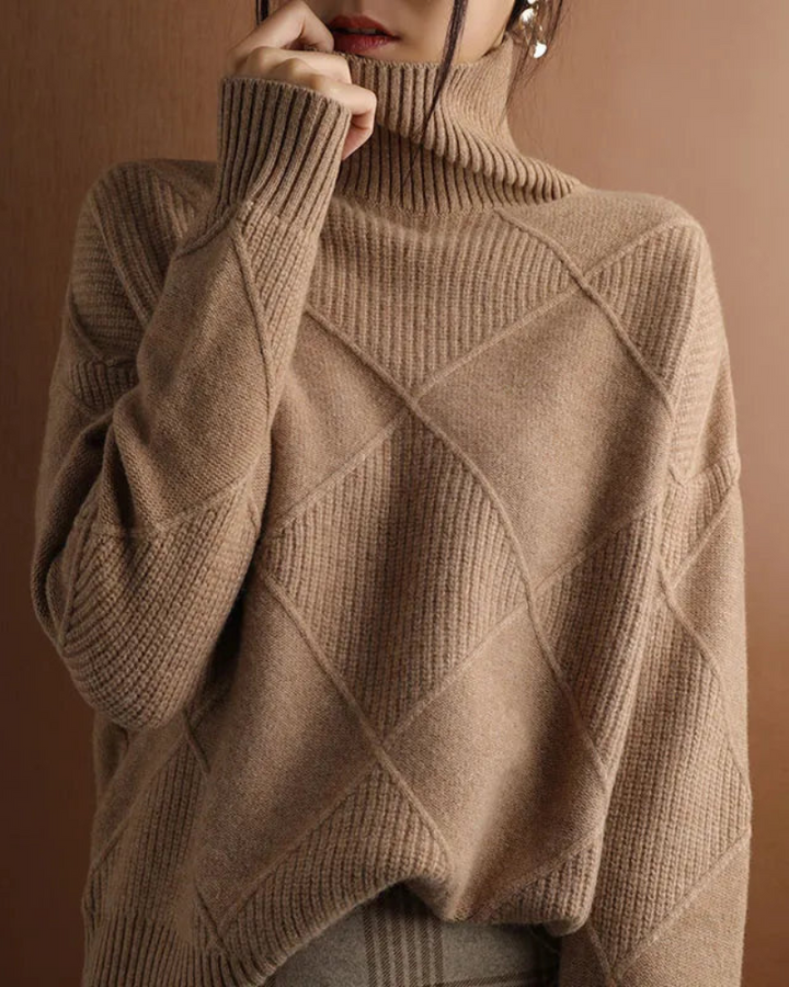 ANNELIE - DIAMOND KNIT TURTLENECK SWEATER 3