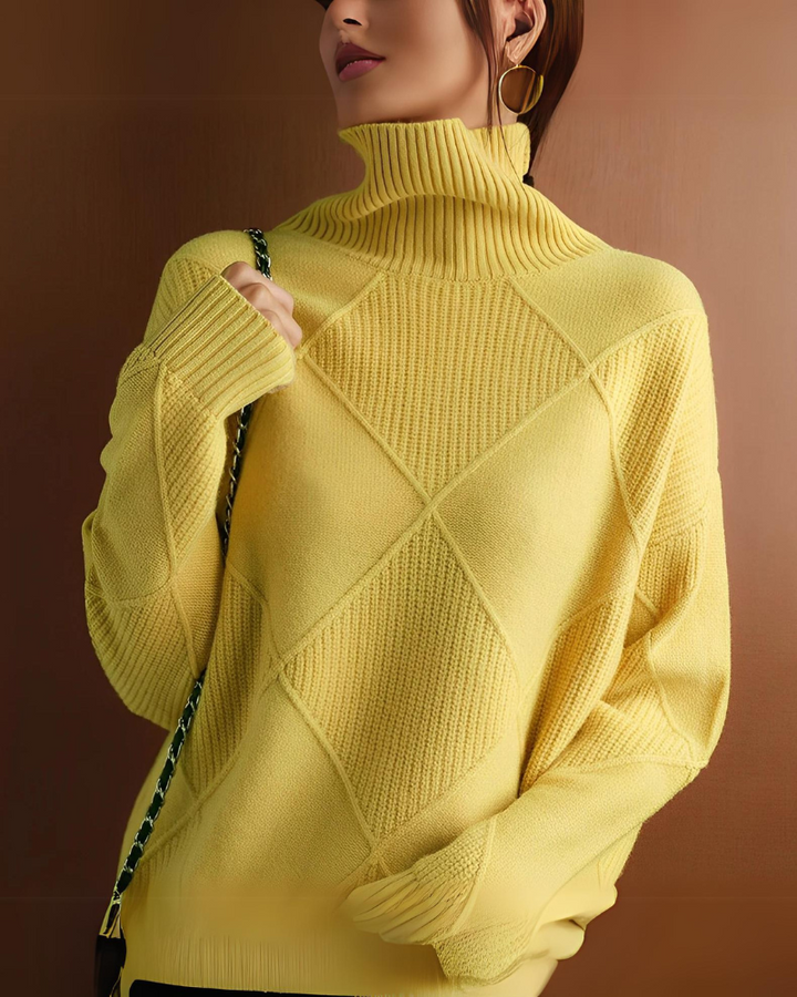 ANNELIE - DIAMOND KNIT TURTLENECK SWEATER 5