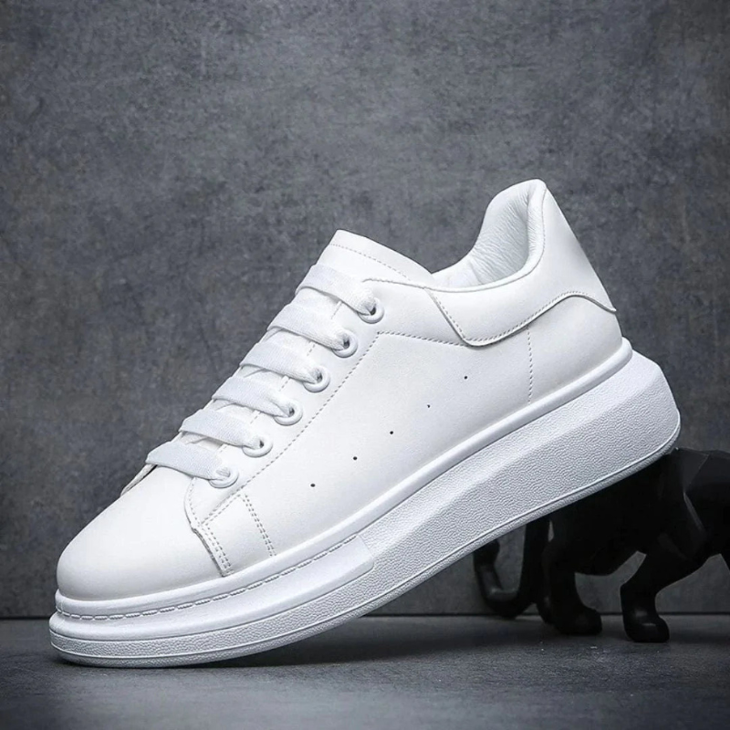 ANSEL | MEN'S WHITE LEATHER CASUAL SNEAKERS 1