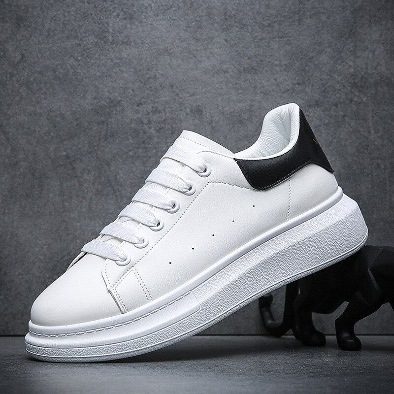 ANSEL | MEN'S WHITE LEATHER CASUAL SNEAKERS 2